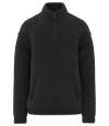SP403 Spasso Unisex Sherpa Drop Shoulder 1/4 Zip Sweat Black colour image